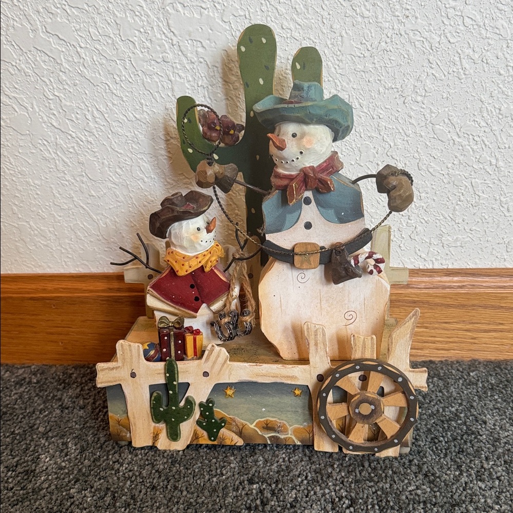 Festive Snowman and Cactus music box